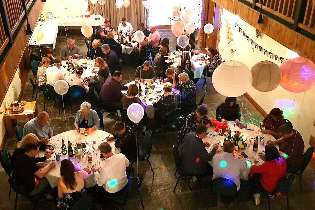 Group dining and socialising space at The Victorian Barn Dorset